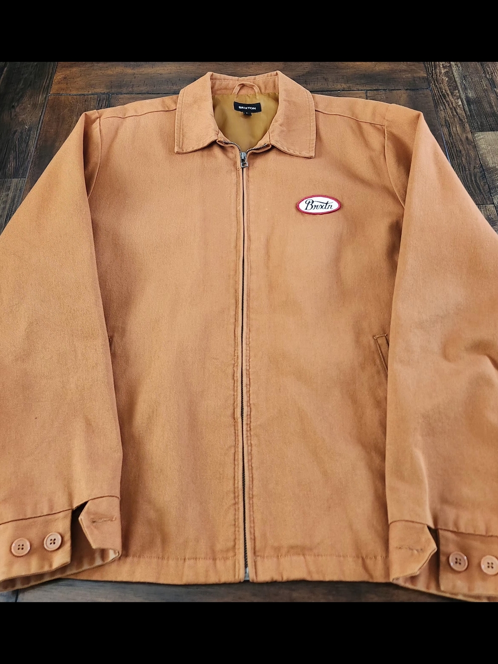 Brixton Men's Caramel Zip-Front Shirt Jacket - Picture 1 of 5